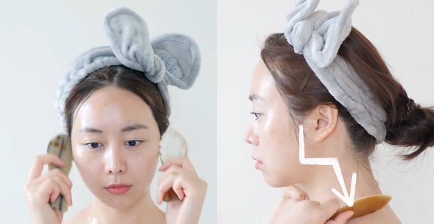 自己每天简单脸部刮痧手法视频截图教程,3分钟刮完让脸又小又亮